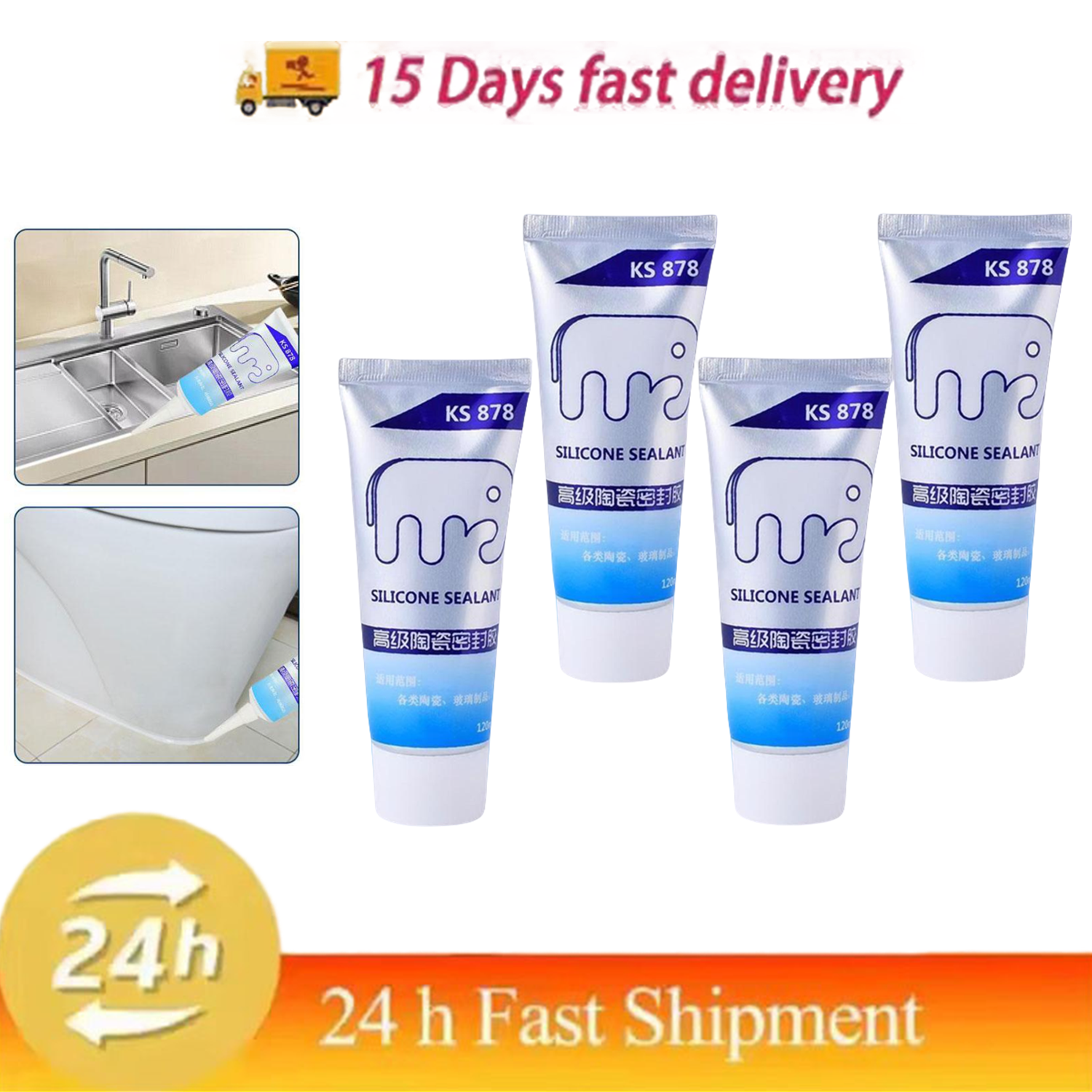 Bathroom Caulk Siliconized - Multipurpose Silicone Sealant Waterproof Caulk Seal