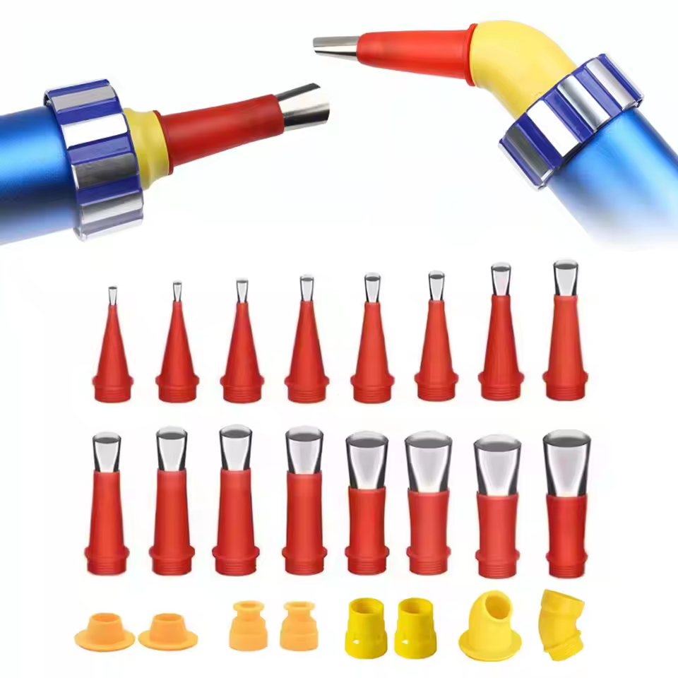 Bathroom Caulk Siliconized - 22PCS Stainless Steel Caulk Nozzle Applicator