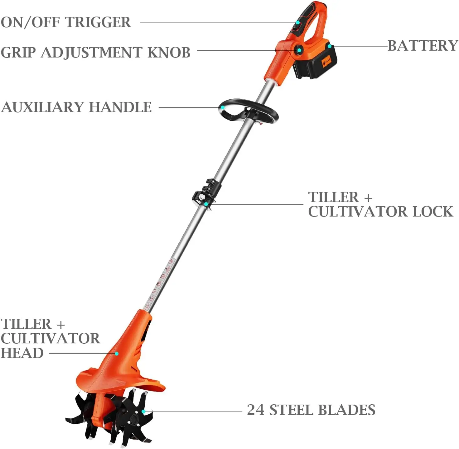 Cordless Tiller Cultivator 40V - đánh giá và giá Power Drill Cordless