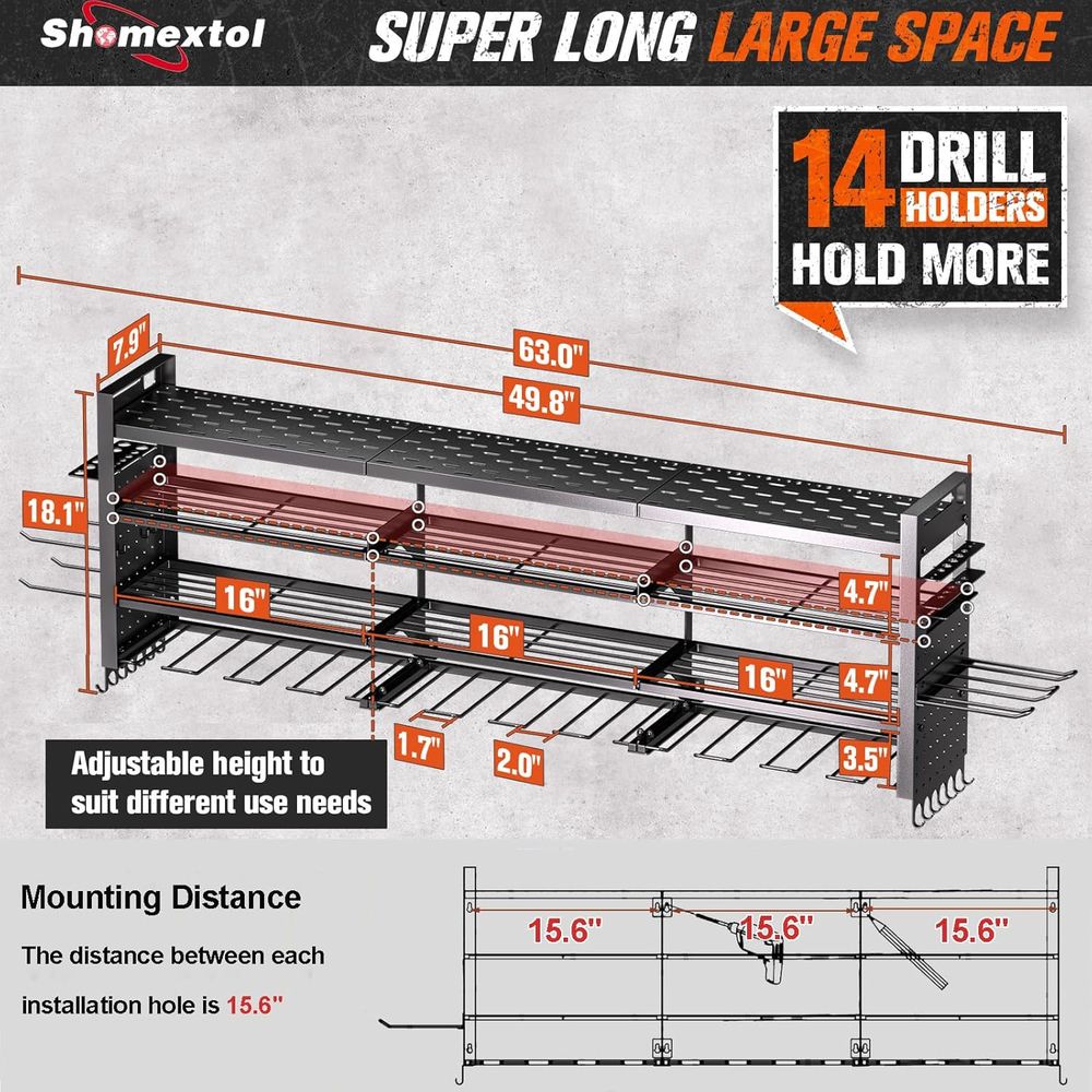 Large Power Tool Organizer Wal - đánh giá và giá Power Drill Cordless
