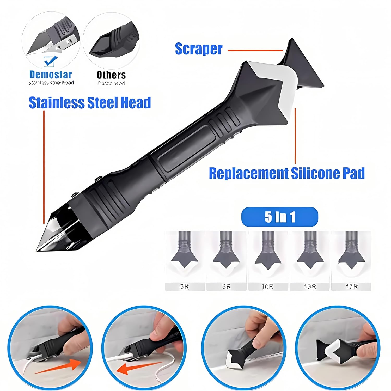 11Pcs Caulking Tools Kit, 3 in - đánh giá và giá Bathroom Caulk Siliconized