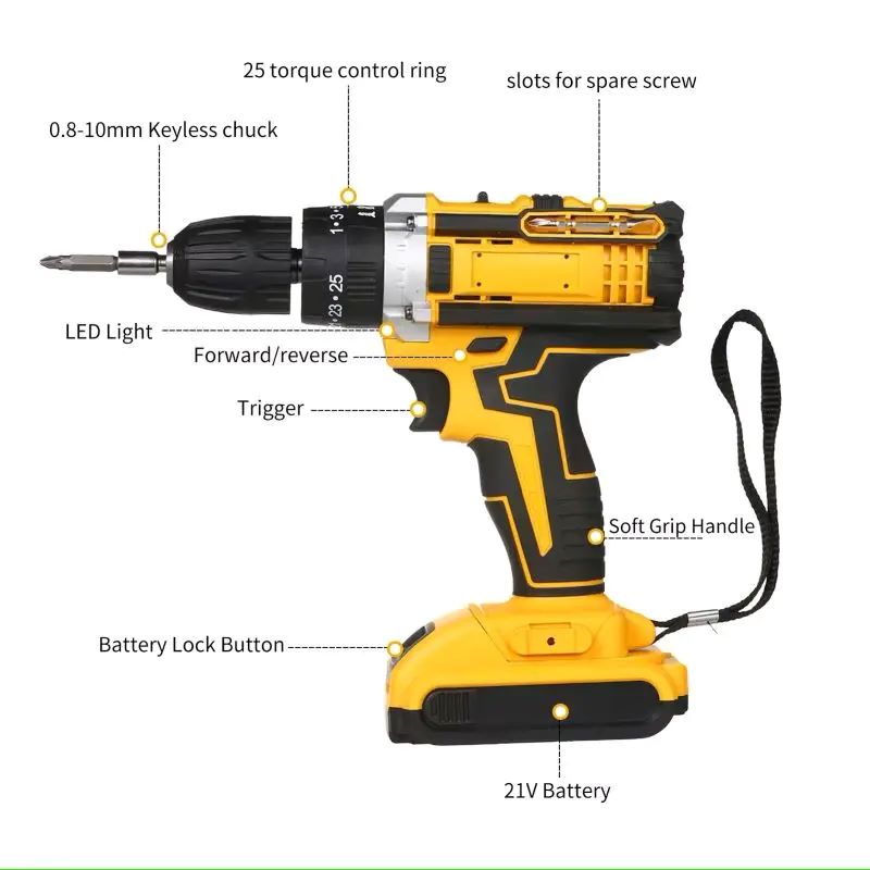 ATV10mm Factory Sales Battery  - đánh giá và giá Power Drill Cordless