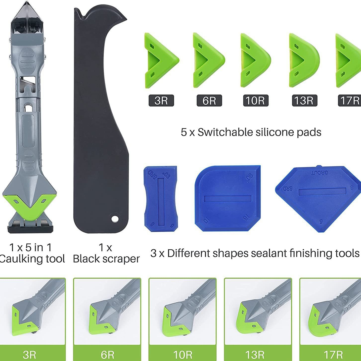 5 In 1 Silicone Caulking Tools - đánh giá và giá Bathroom Caulk Siliconized