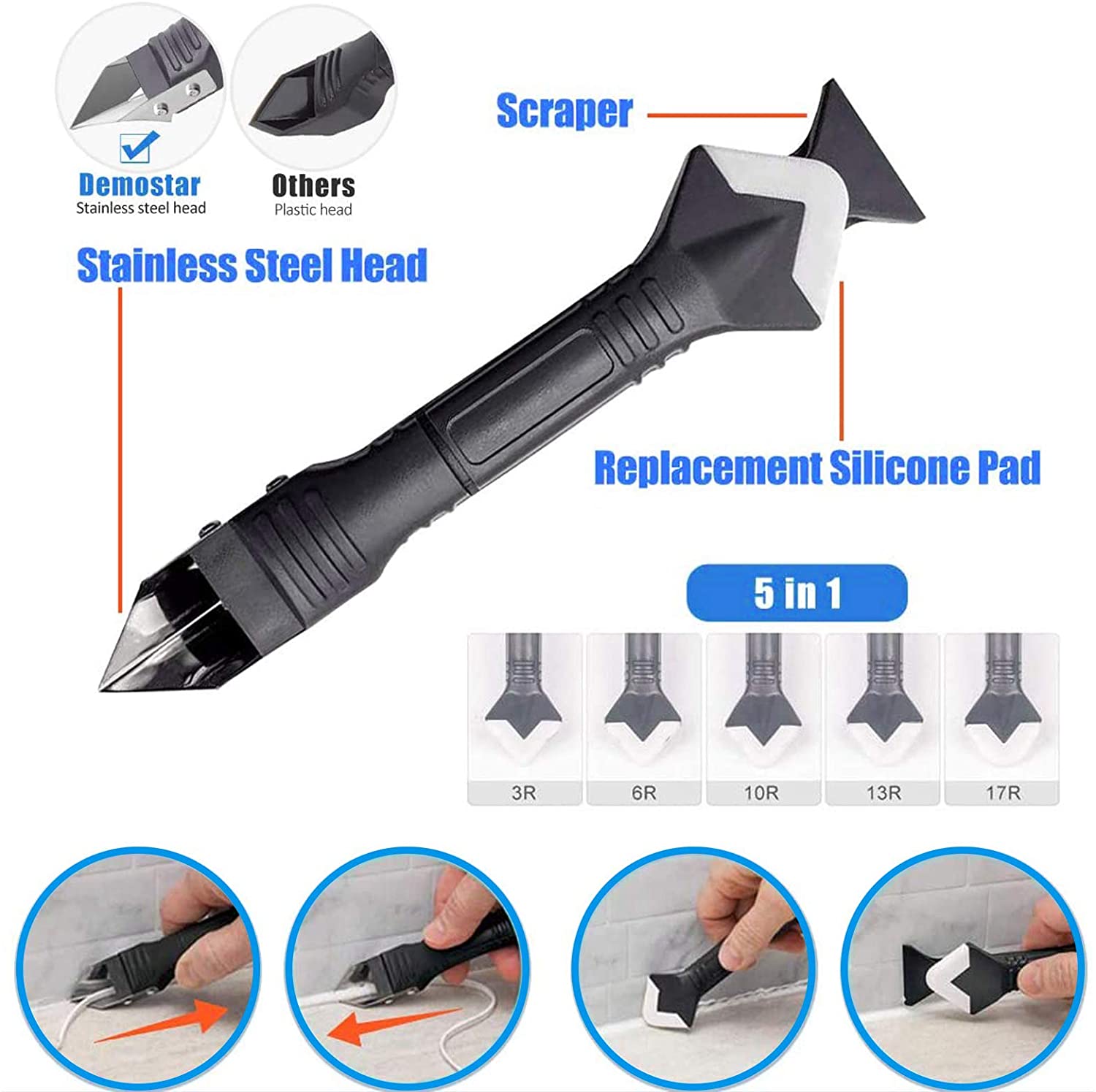 5 in 1 Silicone Caulking Tools - đánh giá và giá Bathroom Caulk Siliconized