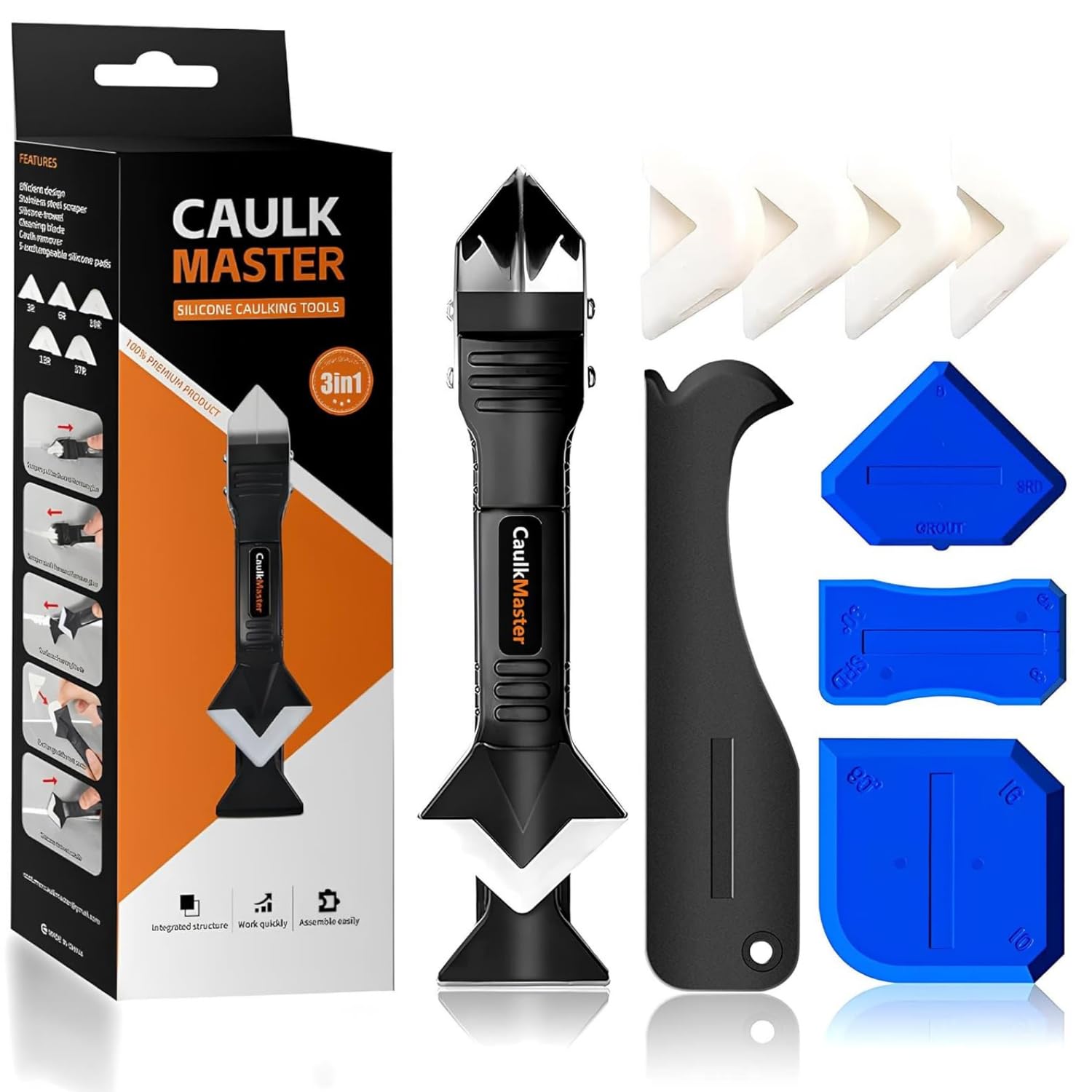 3 in 1 Silicone Caulking Tool  - đánh giá và giá Bathroom Caulk Siliconized