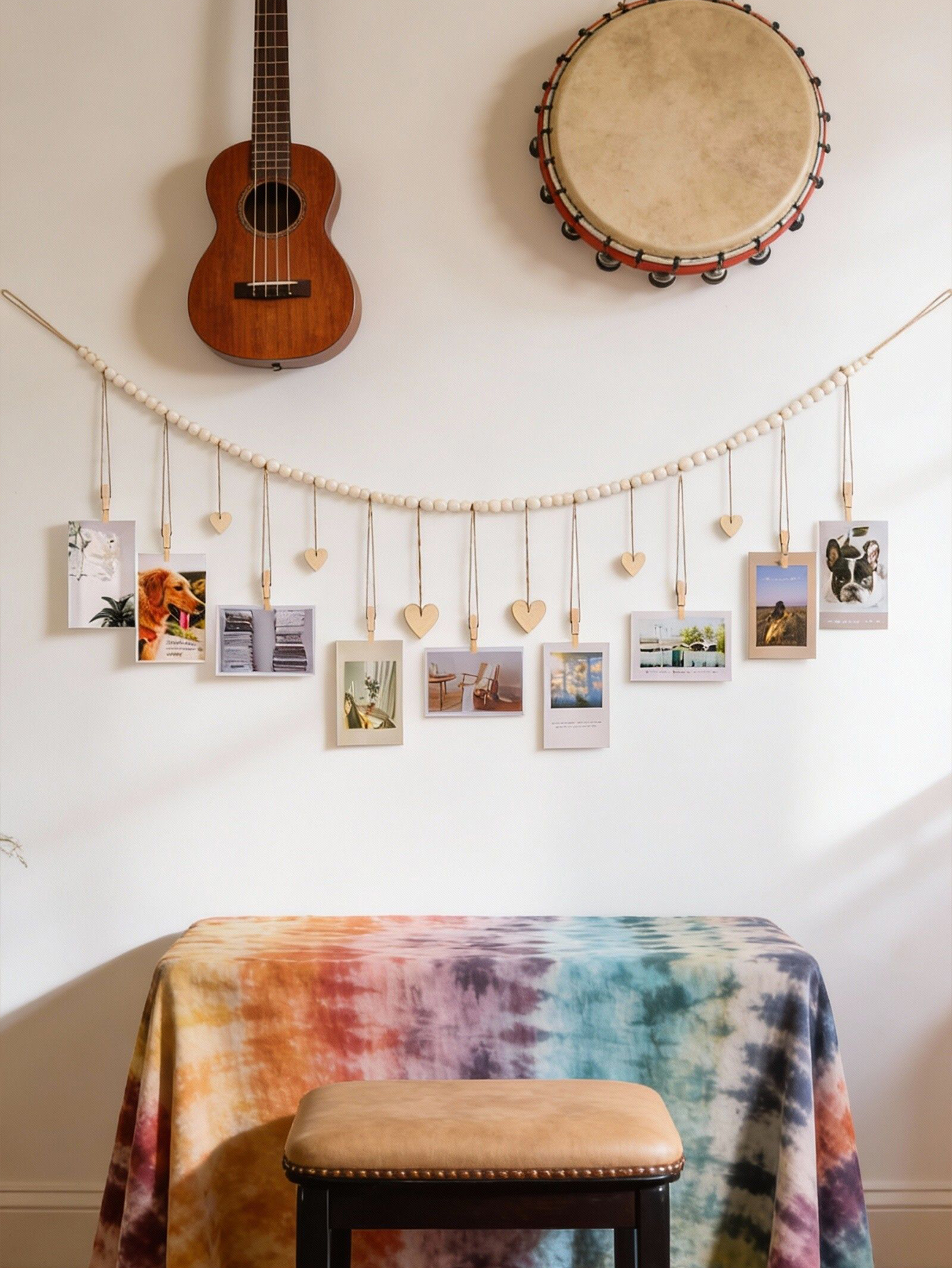 Wooden Bead Photo Garland with - đánh giá và giá Picture Hanging Strip