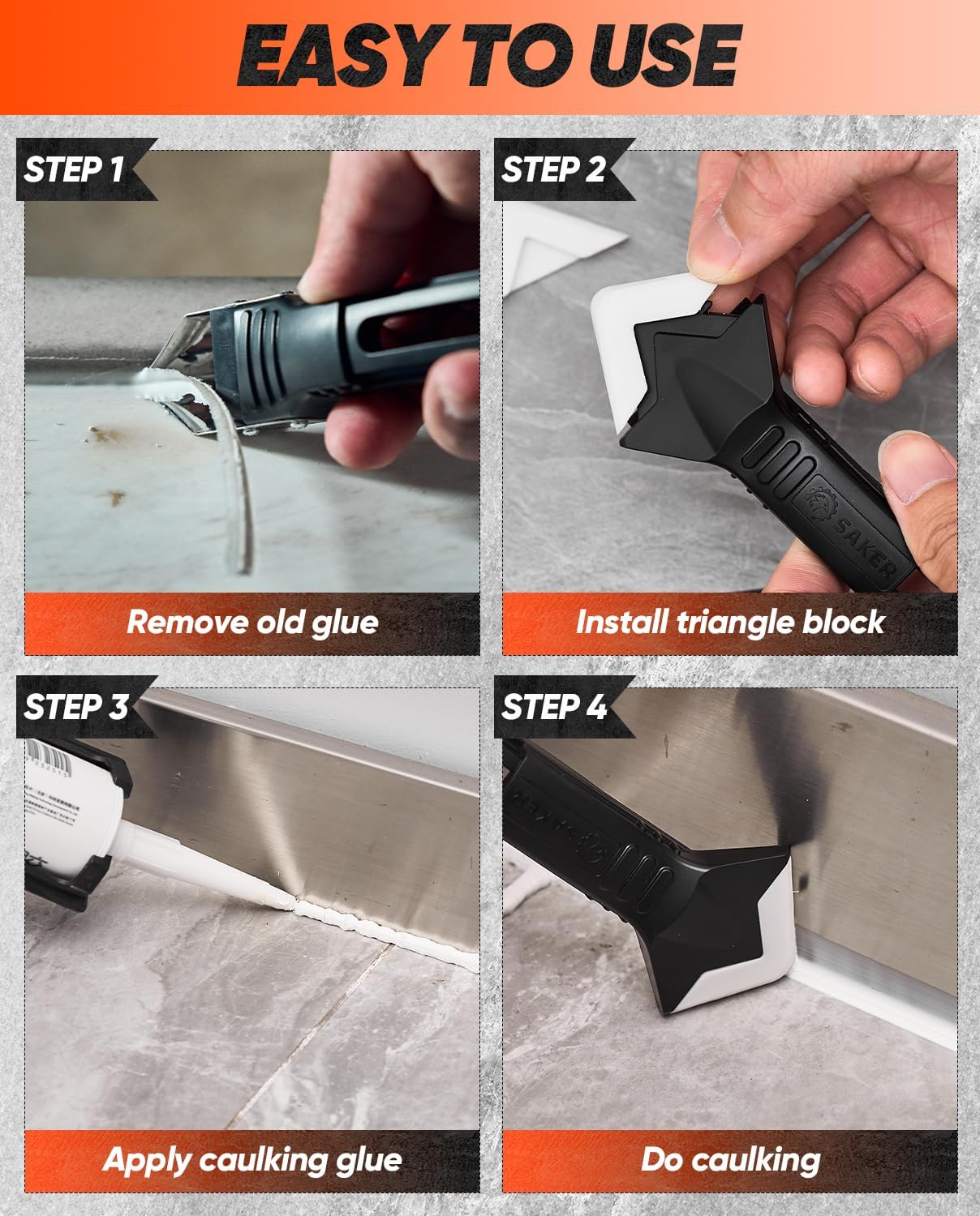3-in-1 Silicone Caulking Tool: - đánh giá và giá Bathroom Caulk Siliconized