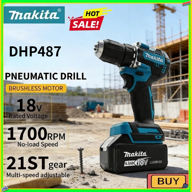 Makita DHP487 LXT Brushless Im - đánh giá và giá Power Drill Cordless
