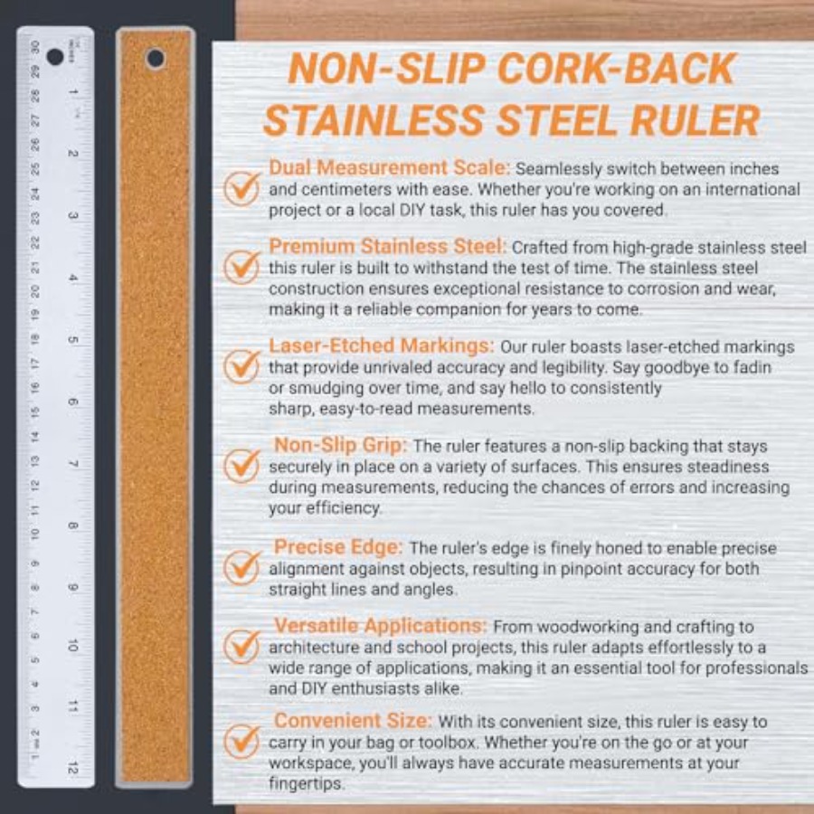 Stainless Steel Ruler with Non - đánh giá và giá Home Improvement In